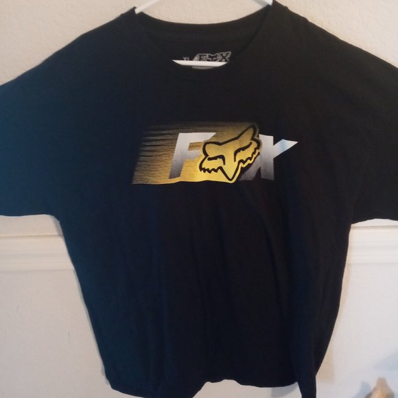 FOX RACING NWOT LOGO MENS BLACK T SHIRT SZ XL - Picture 1 of 7